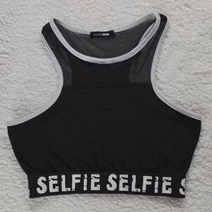 Fashion Nova Black and White Selfie Tank Top